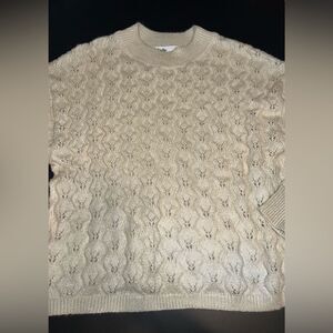 Elodie (Nordstrom) Cream Sparkling Knit Sweater Size Small EUC holiday festive